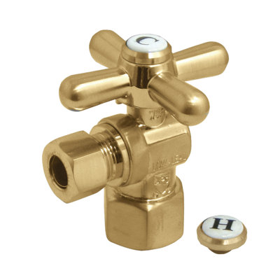 Kingston Brass Vintage 1/2-Inch FIP x 3/8-Inch OD Comp Quarter-Turn Angle Stop Valve