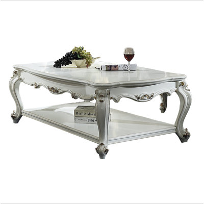 Table basse antique avec tablette inférieure