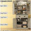 Modern Style Kitchen Pantry Cabinet with LED Lights,Door Shelves,Drawer and Adjustable Shelves