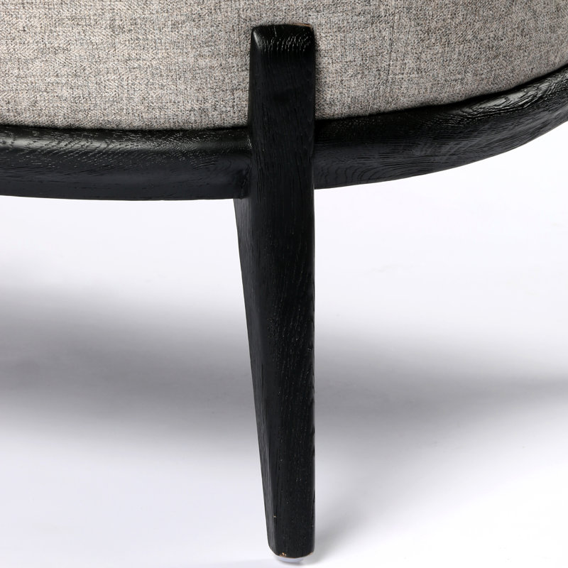 Copeland Barrel Chair, Orly Natural, Black Oak
