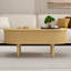Table basse cannelée à plateau relevable avec compartiment caché, table centrale en bois, plateau de table ovale moderne pour bureau de salon à domicile-388408654