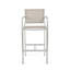 Tabourets 29,50 "avec structure en aluminium antirouille argenté, filet gris, ensemble de 2