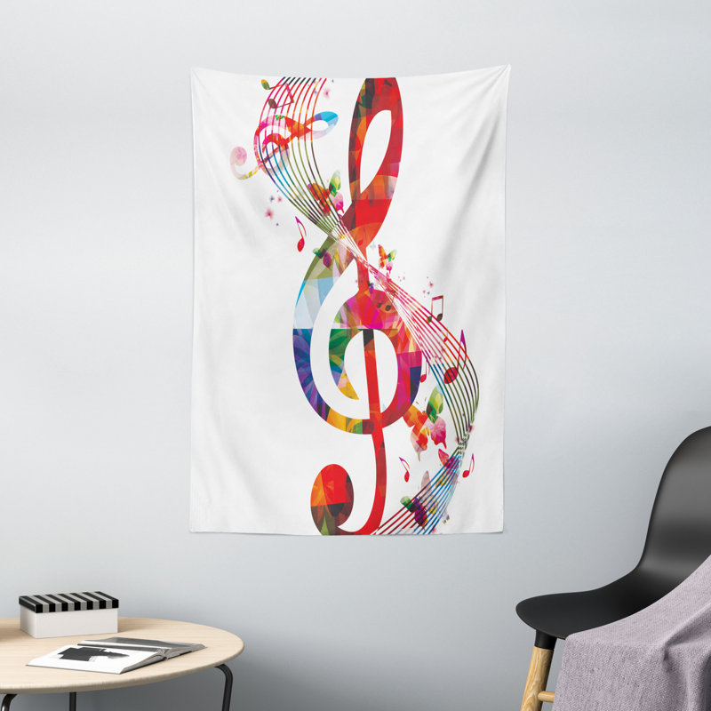 Tapisserie musicale en polyester, H 60 po x l 40 po