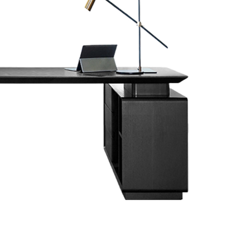 Bureau de rangement, bureau d'écriture, bureau d'angle, H 29,92 po x l 55,12 po x P 27,56 po, Noir