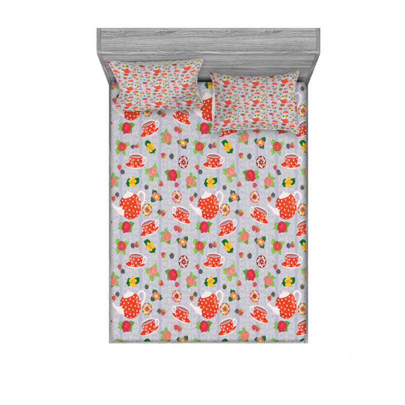 Microfiber Sheet Set, Queen Sheet Set with Fitted Sheet