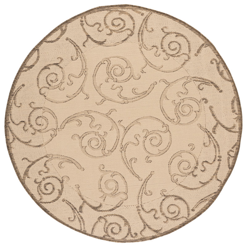 Davonia Performance Abstract Indoor/Outdoor Area Rug, Round 5'3"