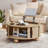 Round Coffee Table With Lifting Top,33.46” Lift Top Coffee Table With Storage-1350401357