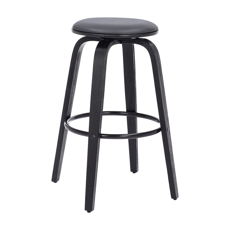 Tabouret tournant Mid-Century sans dossier avec repose-pieds