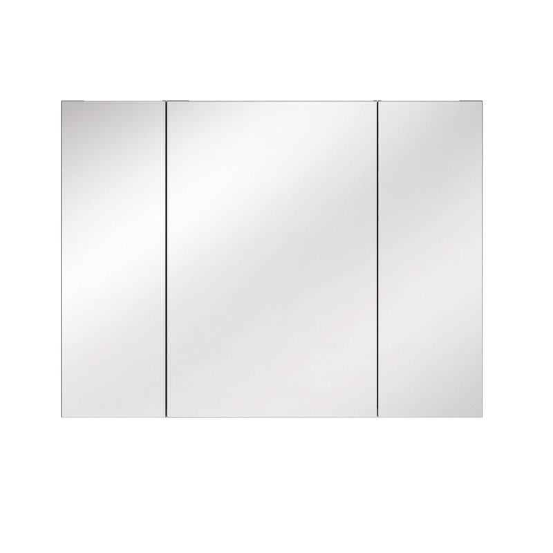Armoire à pharmacie sans cadre avec 3 portes miroir encastrées ou à fixation en surface pour salle de bain, 40"