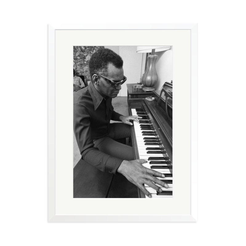 Ray Charles at home, 31" H x 23" W, White
