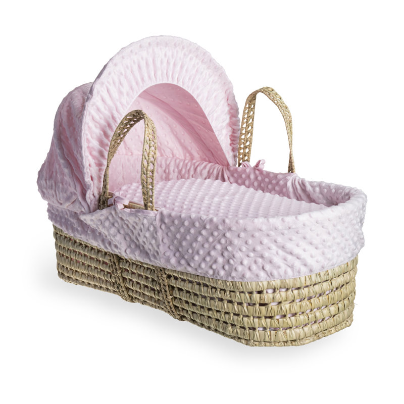 Dimple Palm Moses Basket, Pink