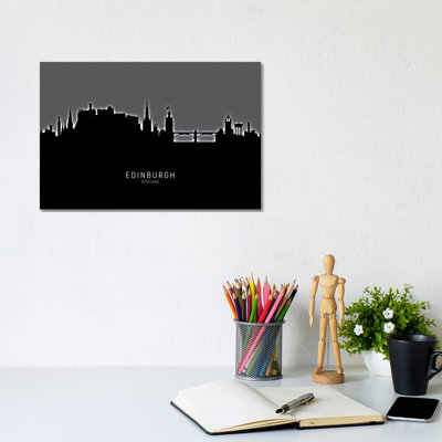 Edinburgh Scotland Skyline by Michael Tompsett - Wrapped Canvas Print