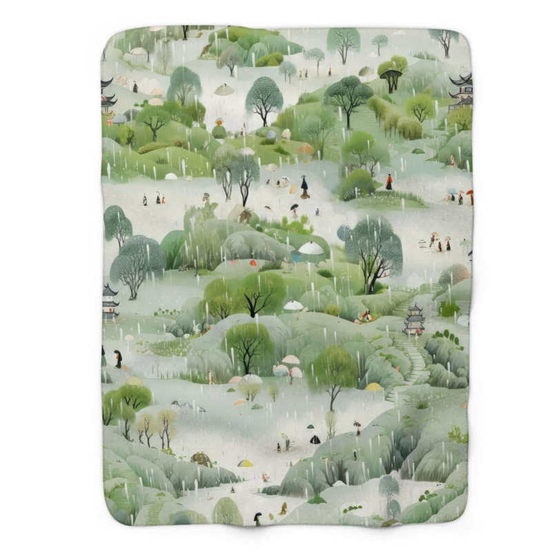 Green Mists - 1 Piece Blanket, 80" L x 60" W