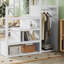 Grand lit mezzanine avec escalier et garde-robe de rangement, mezzanine haute en métal pour enfants ou adolescents-1470229377