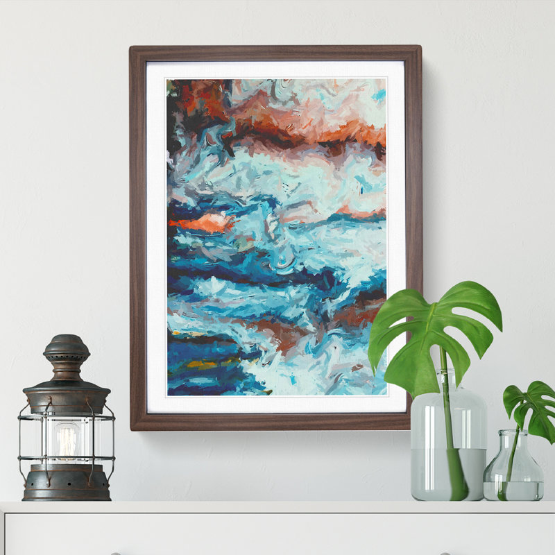 Dominant One Abstract - Framed Print, 64cm H x 46cm W, Brown