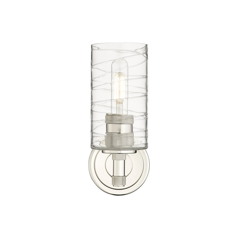 Applique murale 1 lumière Crown Point, Tourbillon déco, Nickel poli, H 10,5 po x l 3,88 po x P 6,5 po