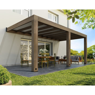 Palram - Canopia Helsinki 10' D Patio Cover - Brown/Light Gray