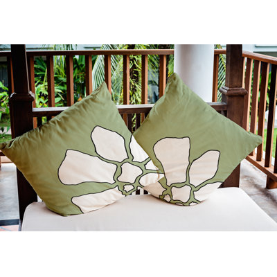 Housse et insert de coussin d'extérieur carré Petal Lines