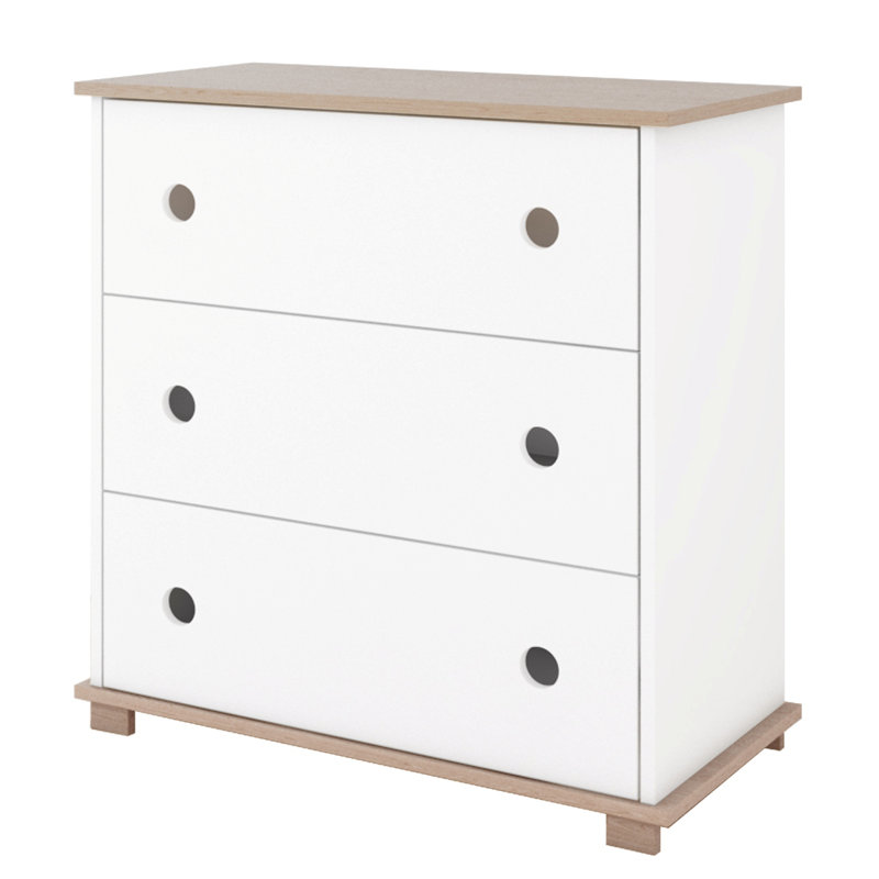 Judd Kids 3 - Drawer Chest, Light brown/White