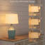Lampe de table Jamantha en verre et acrylique avec abat-jour en lin 