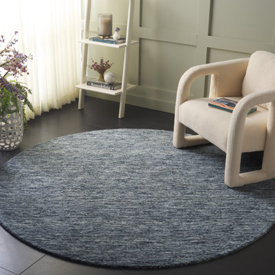 Furness Handloomed Wool Cotton Rug in Navy/Grey