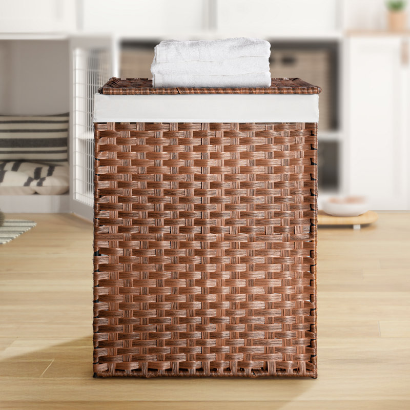 Laundry Hamper with Handles, Brown