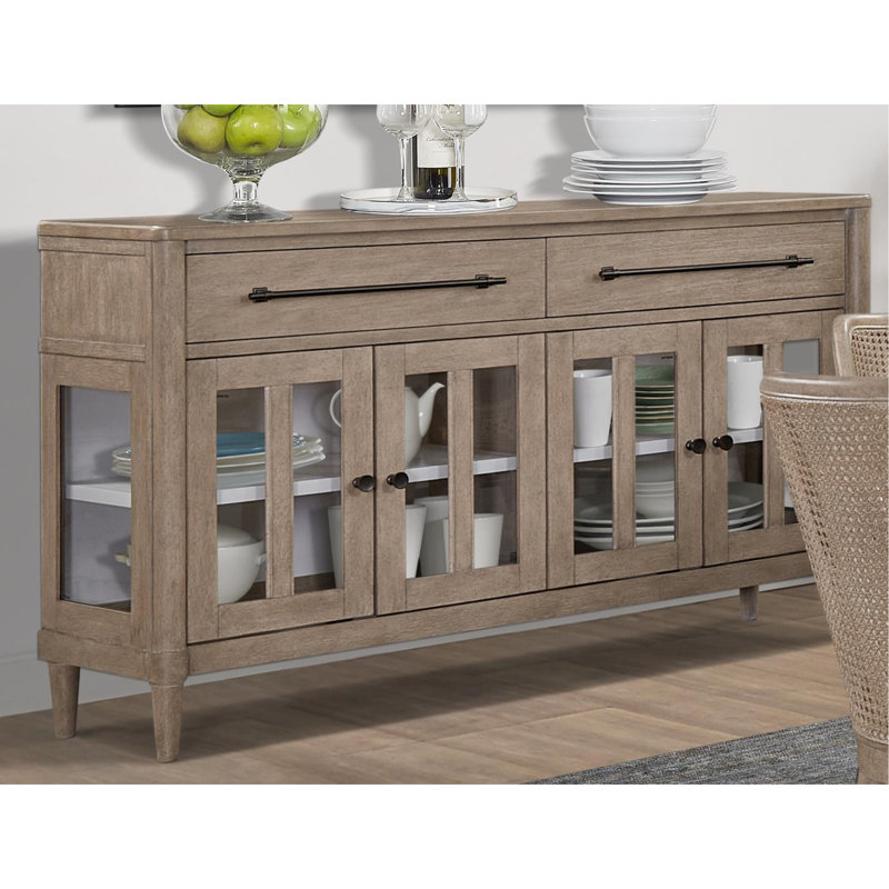 Buffet Power Raedy avec portes d'armoire en verre