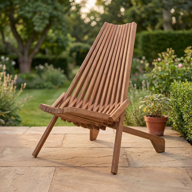 Chaise Adirondack pliante en bois d'acacia résistant aux intempéries