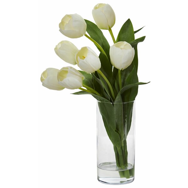 Charlton Home® Tulip Arrangement in Vase & Reviews | Wayfair