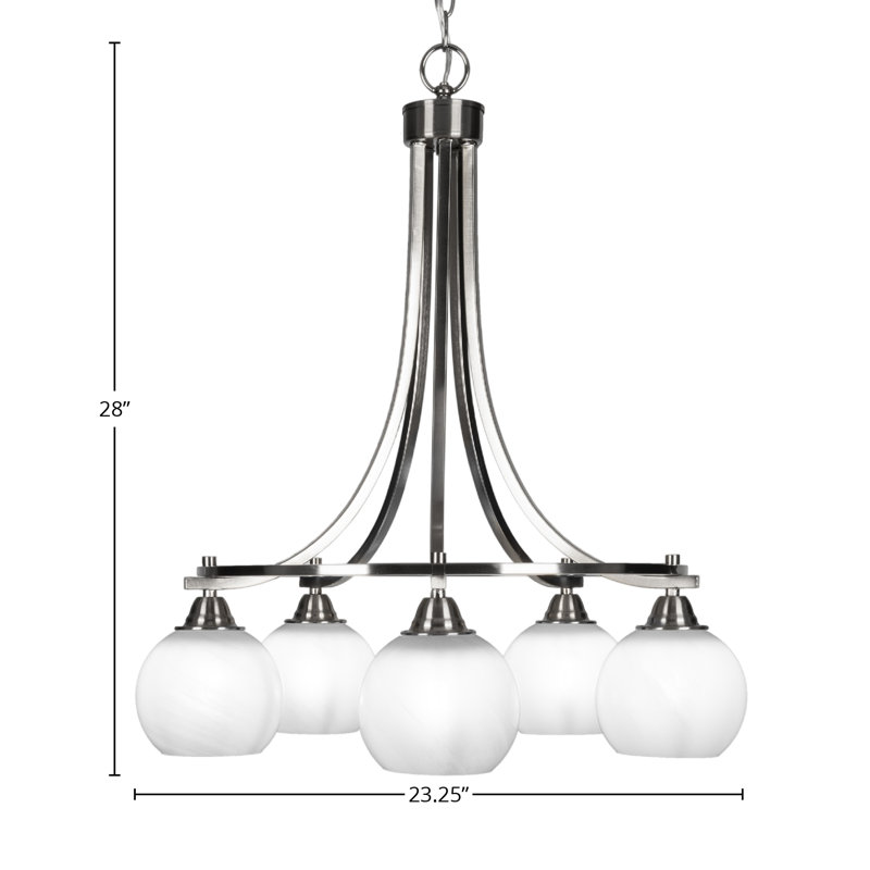 Michell 5-Light Chandelier, Brushed Nickel