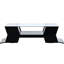 Table basse géométrique 2 avec verre noir de 6 mm et capacité de rangement