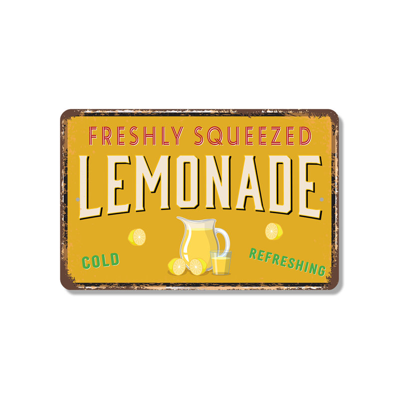 Plaque en plastique Fresh 10 "x 14" Fresh Squeezed, H 10 po x l 14 po x P 0,1 po