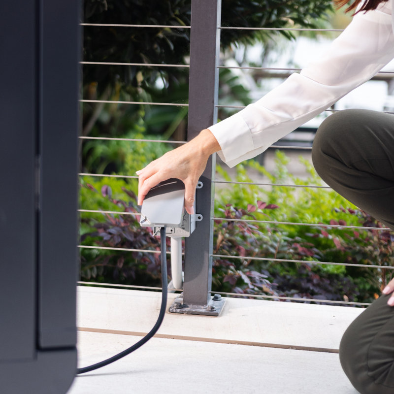 Slate Gray Dual-Zone Electric Grill with Steel Cabinet