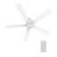 52 Inches White Flush-Mount DC Motor Ceiling Fan with Light, Remote Control-88506476-88506477