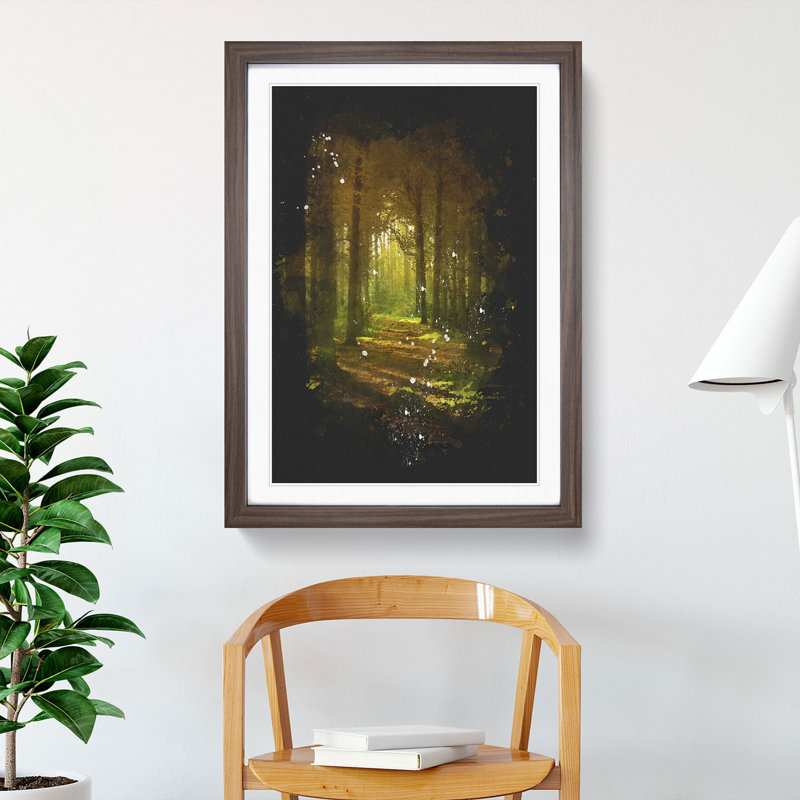 Sunlight Forest Vol.7 Paint Splash - Picture Frame Graphic Art, Walnut, 90cm H x 65cm W x 2cm D