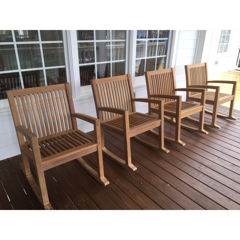 Chaise berçante d'extérieur en teck Cassadi