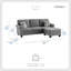 Méridienne réversible en tissu de chenille avec configuration réversible et coussins décoratifs Anylah