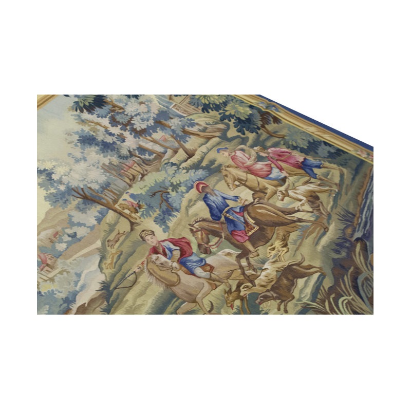 Hand-Knotted High-Quality Beige and Blue Area Rug