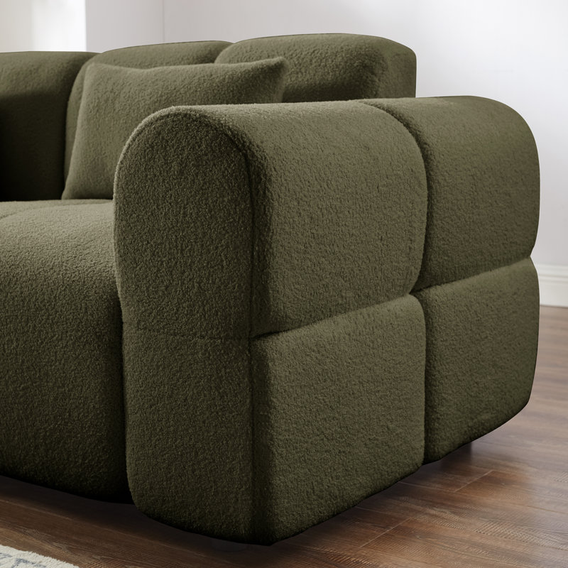 Misasi Upholstered 80.3'' Sofa, Olive Green