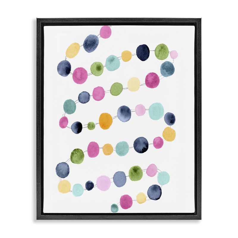 «Pastel Dots» par Lisa Nohren, Cadre flottant noir de jais, H 21 po x l 17 po