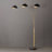 Luna Bella 3-Light Arc Floor Lamp - Matte Black, Weathered Brass, Gold Leaf, Black Marble Base, Dimmer Switch