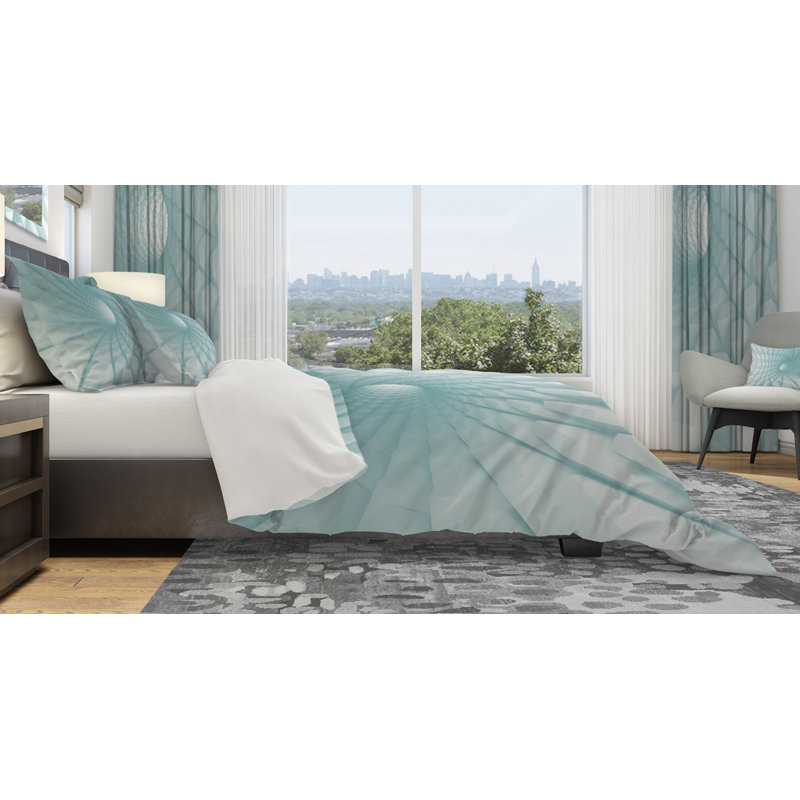 Ensemble de housse de couette tunnel designart, Housse de couette grand + 2 taies décoratives