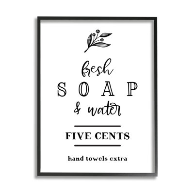 Fresh Soap & Water Bathroom Washing Botanical Symbol by Lettered And Lined - Floater Frame Print on Canvas