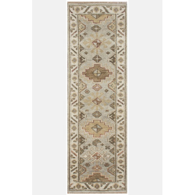 Cotton Oriental Area Rug in Gray