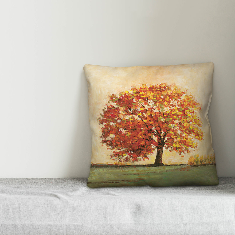 Designs Direct Creative Group Painterly Autumn Tree Throw Pillow Cover & Reviews | Wayfair