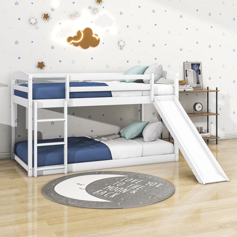 Harmanie Kids Twin Over Twin Bunk Bed, White