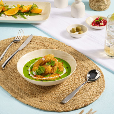 Paros-Sand Premium Porcelain Vital Coupe Round Deep Plate