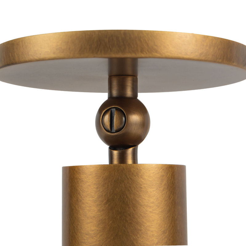 Mason 5-in Black dimmable LED Semi-Flush Mount, Antique Brass