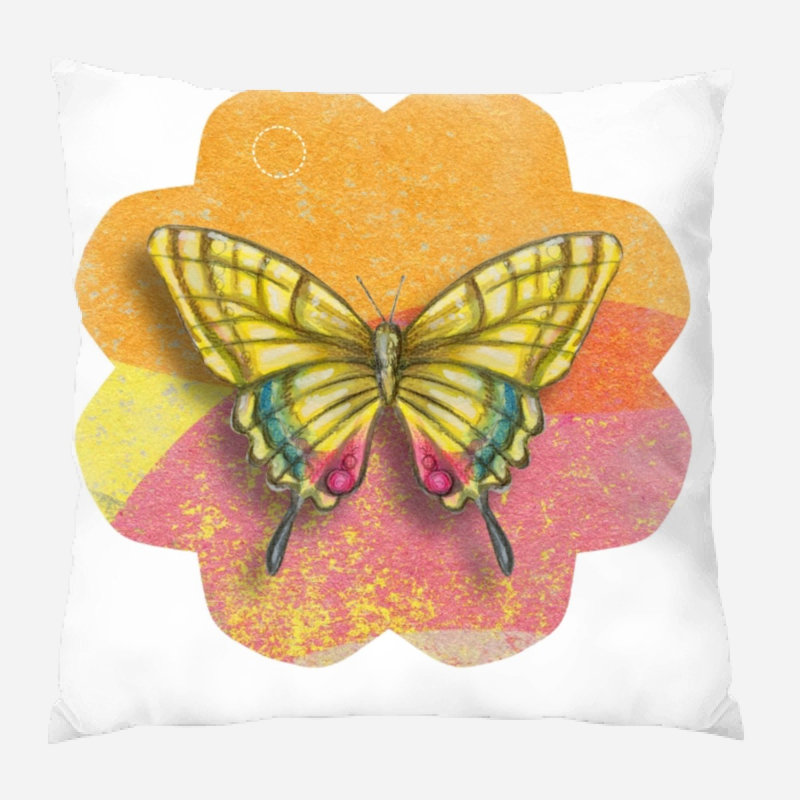 Coussin décoratif papillon Joseph, Microsuède, Intérieur