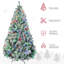 Arbre de Noël artificiel haut 6 / 7,5pi avec branches enneigées, lumières colorées et base en acier-1460292258